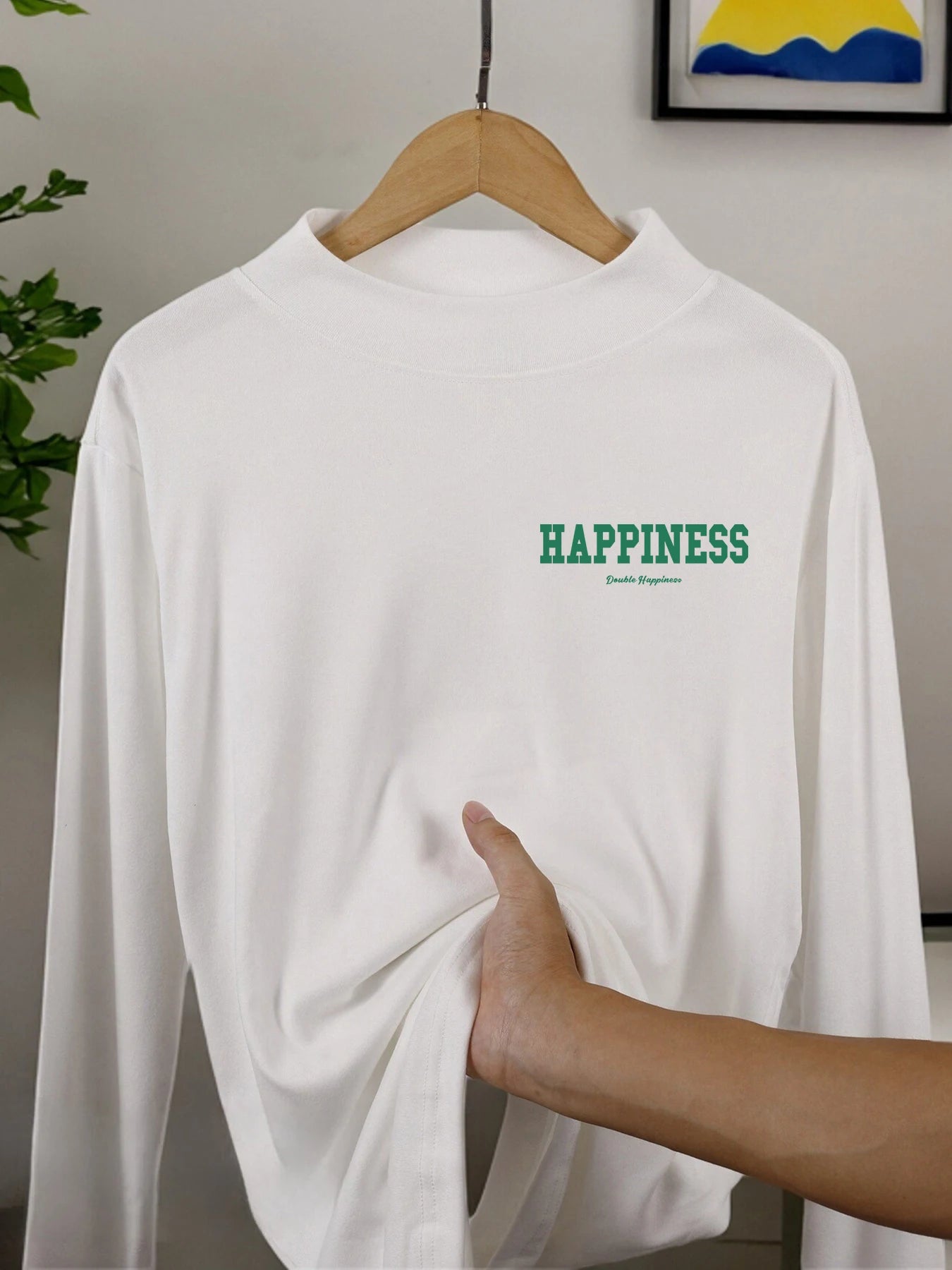 Today Feeling Happiness Print Men'S Leisurewear Fashion Retro Outdoor Tee Casual Simple Clothes Man Elasticity Basics Top