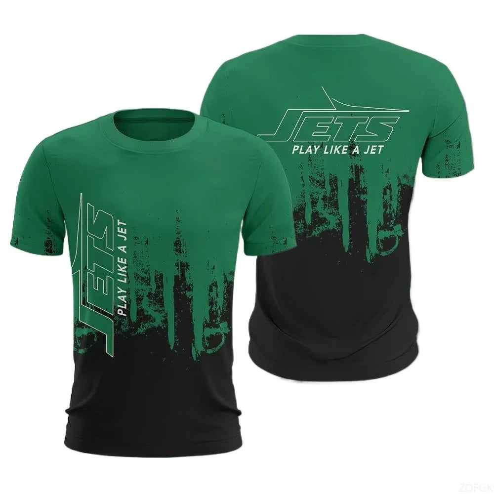 2025 European and American Fashion New Rugby Ball Wear Printed Summer Sports Short Sleeve Comfortable Casual Round Neck T-shirt