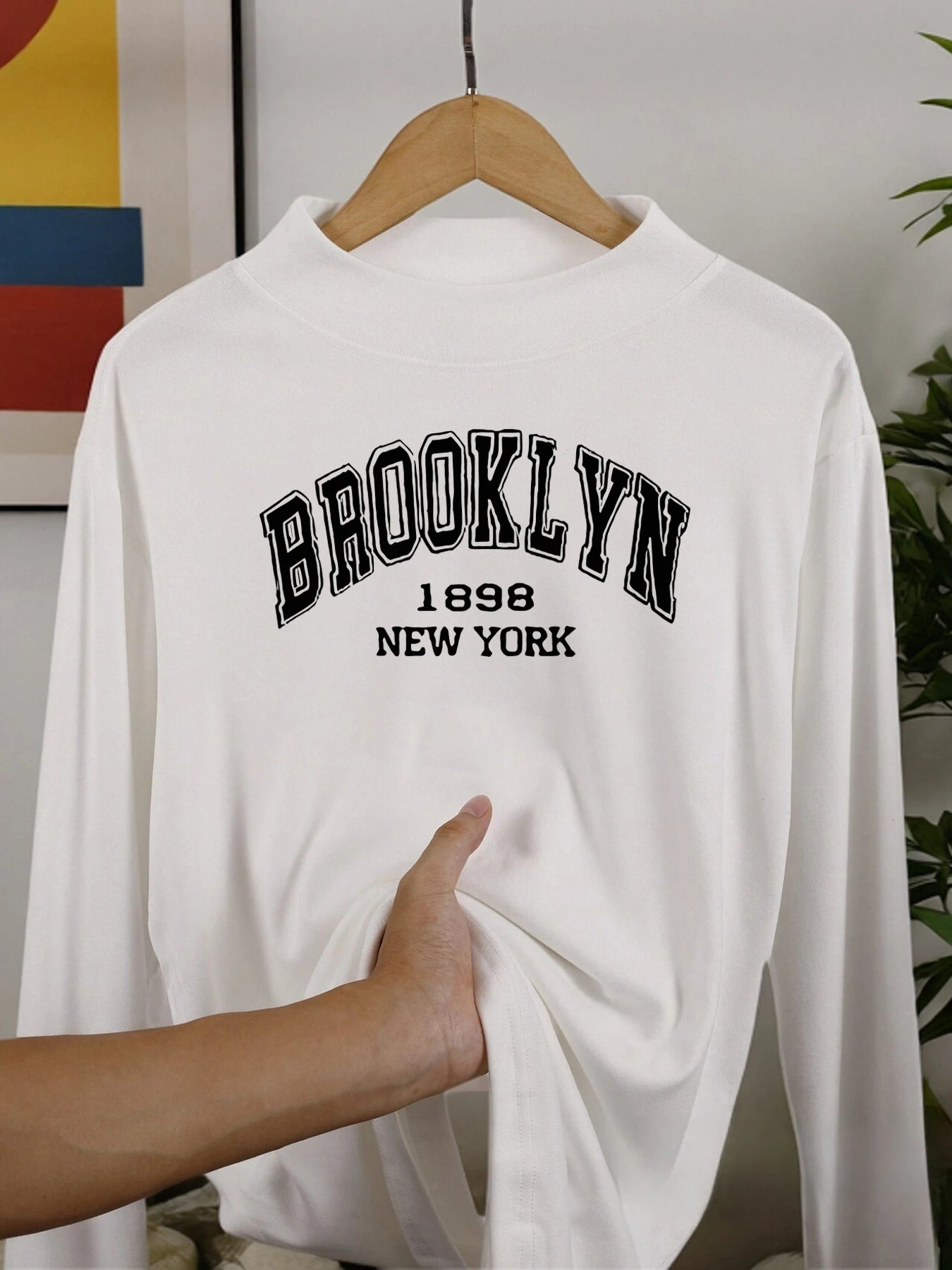 Brooklyn New York 1898 Long Sleeved Shirts Casual Fashion Tops Winter Velvet Fleece Shirt Warm Middle Collar Thickened Clothes