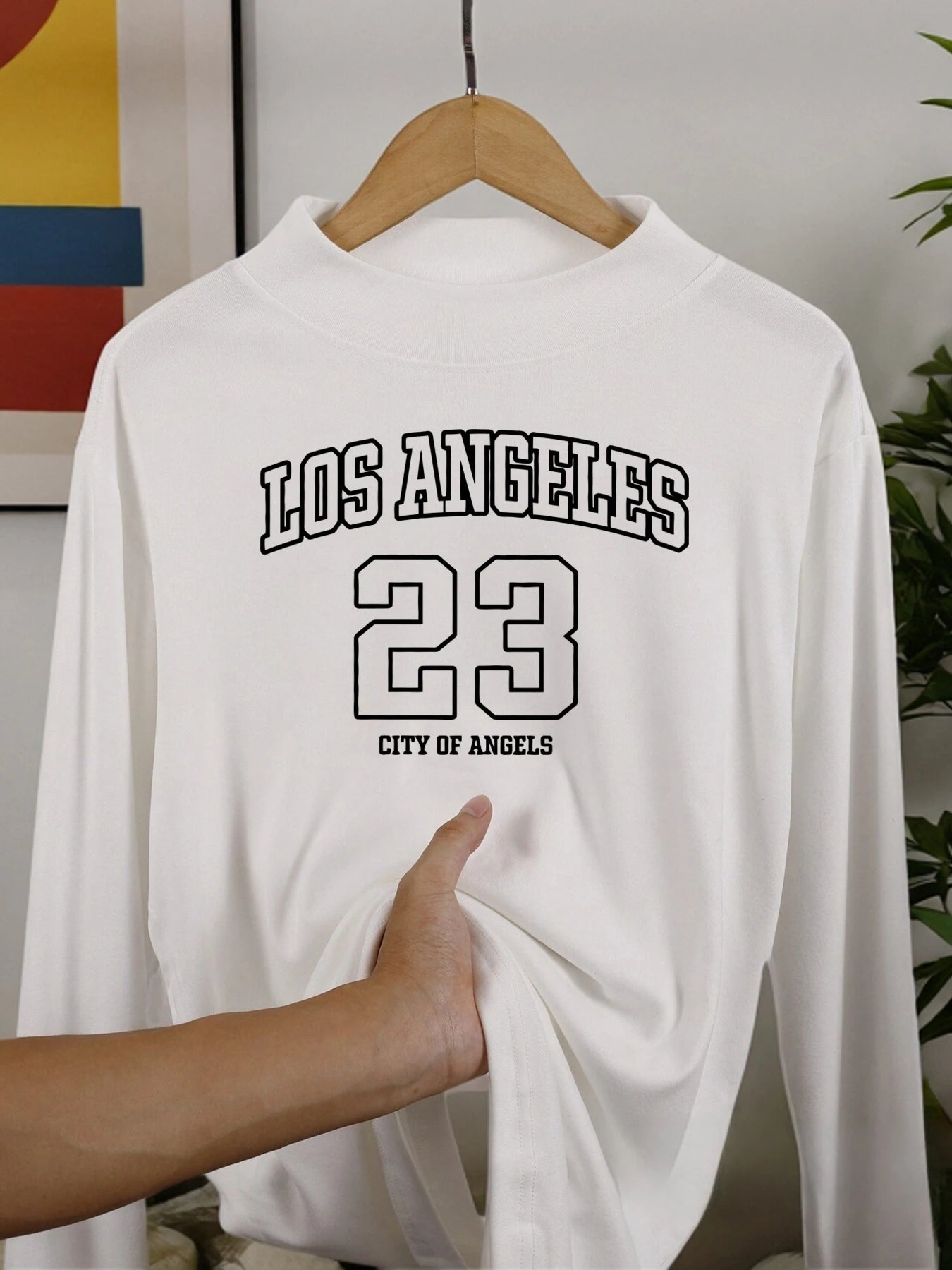 Los Angeles Number 23 Long Sleeved Shirts Middle Collar Warm Base Layer Soft Fashion Tops Casual Autumn Comfortable Shirt