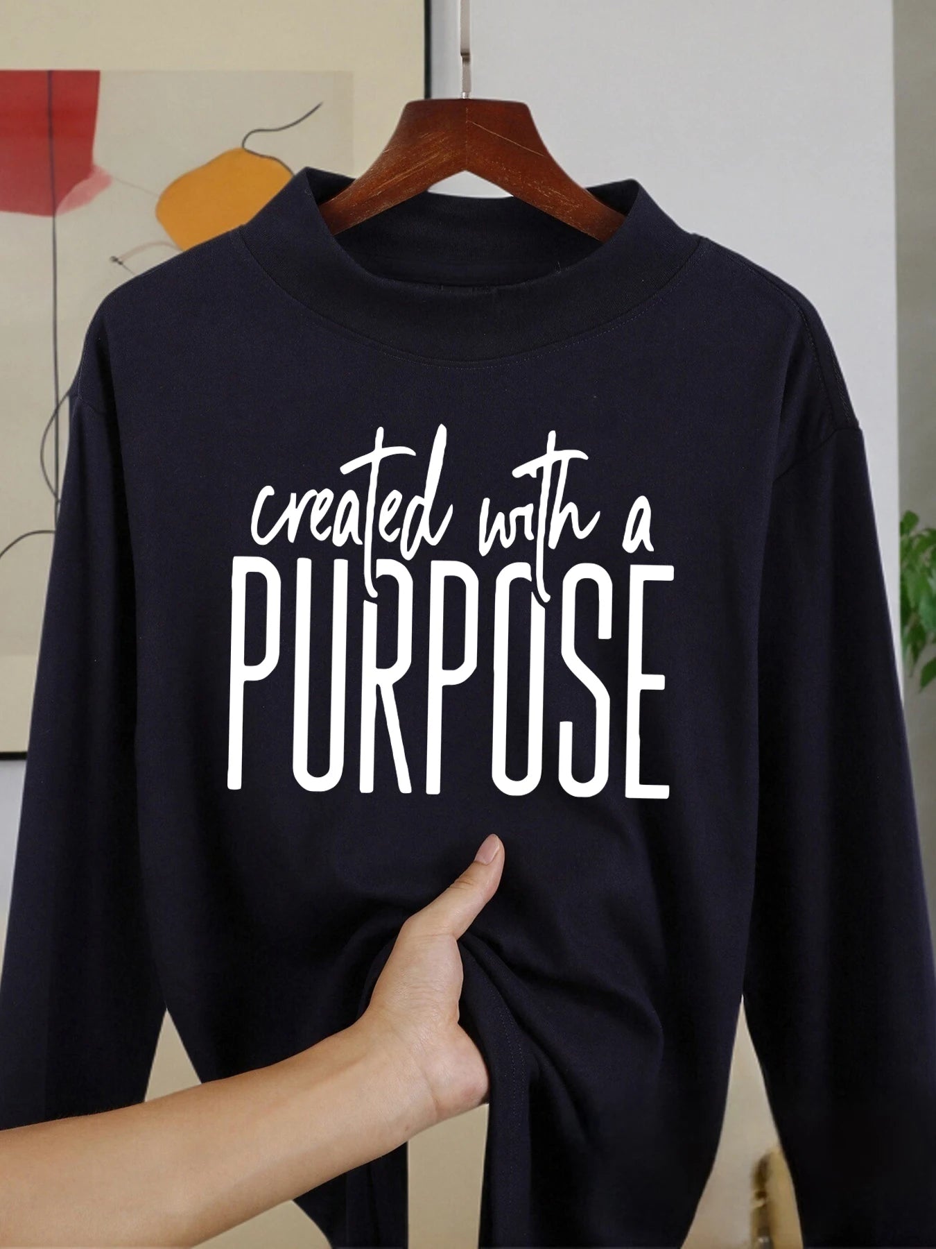 Created With A Purpose Printing Male Long Sleeved Shirt Fashion Thickened Tops Fit Casual Clothes Warm Velvet Fleece Clothing
