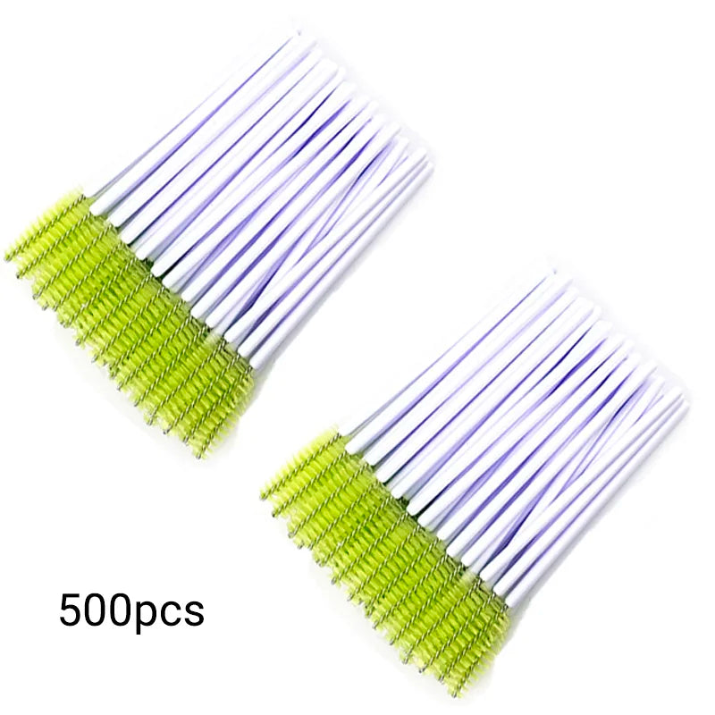 500pcs Eyelash Brushes Wands for Beauty Salon Makeup Tools Disposable Individual False Lashes Application Spoolies