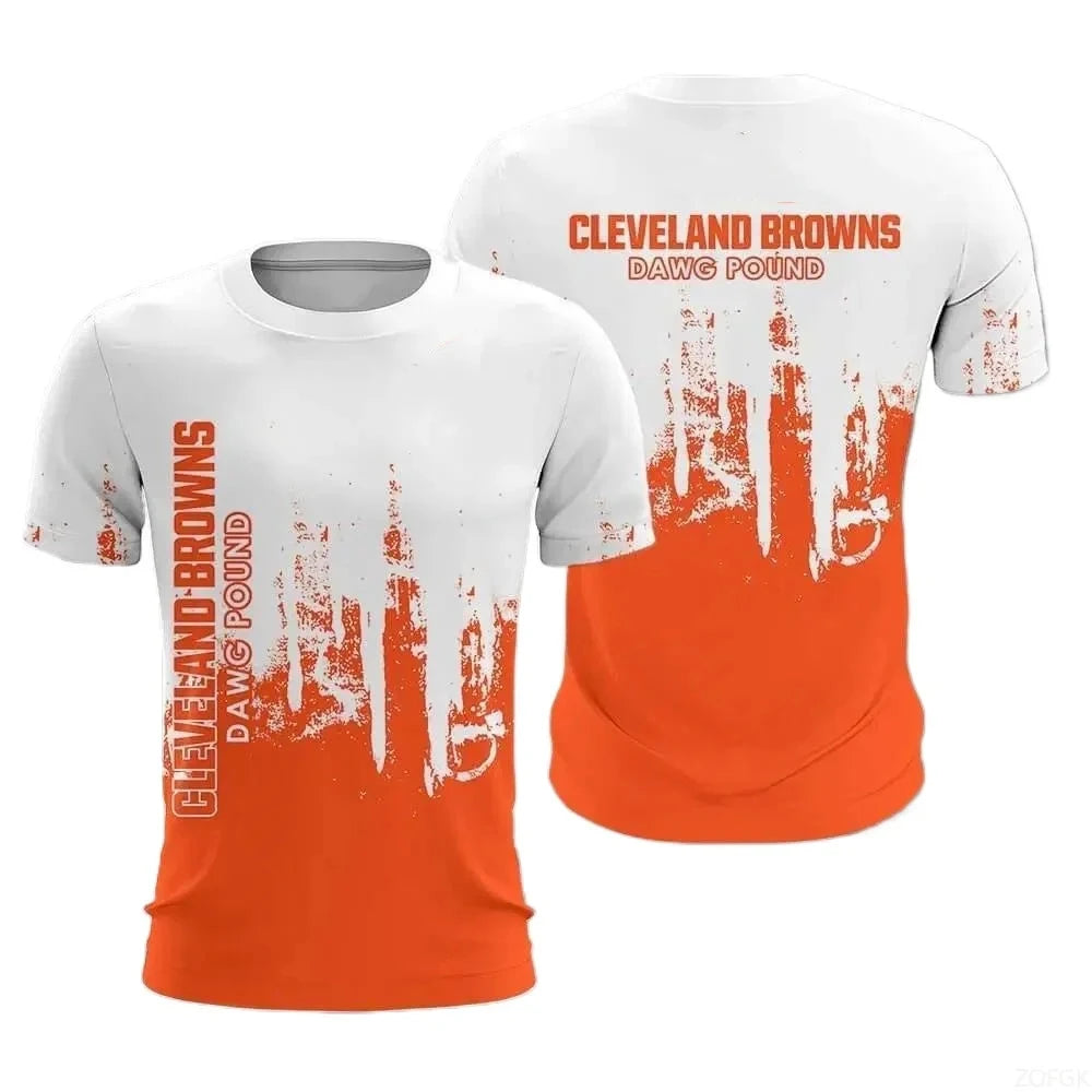 2025 European and American Fashion New Rugby Ball Wear Printed Summer Sports Short Sleeve Comfortable Casual Round Neck T-shirt