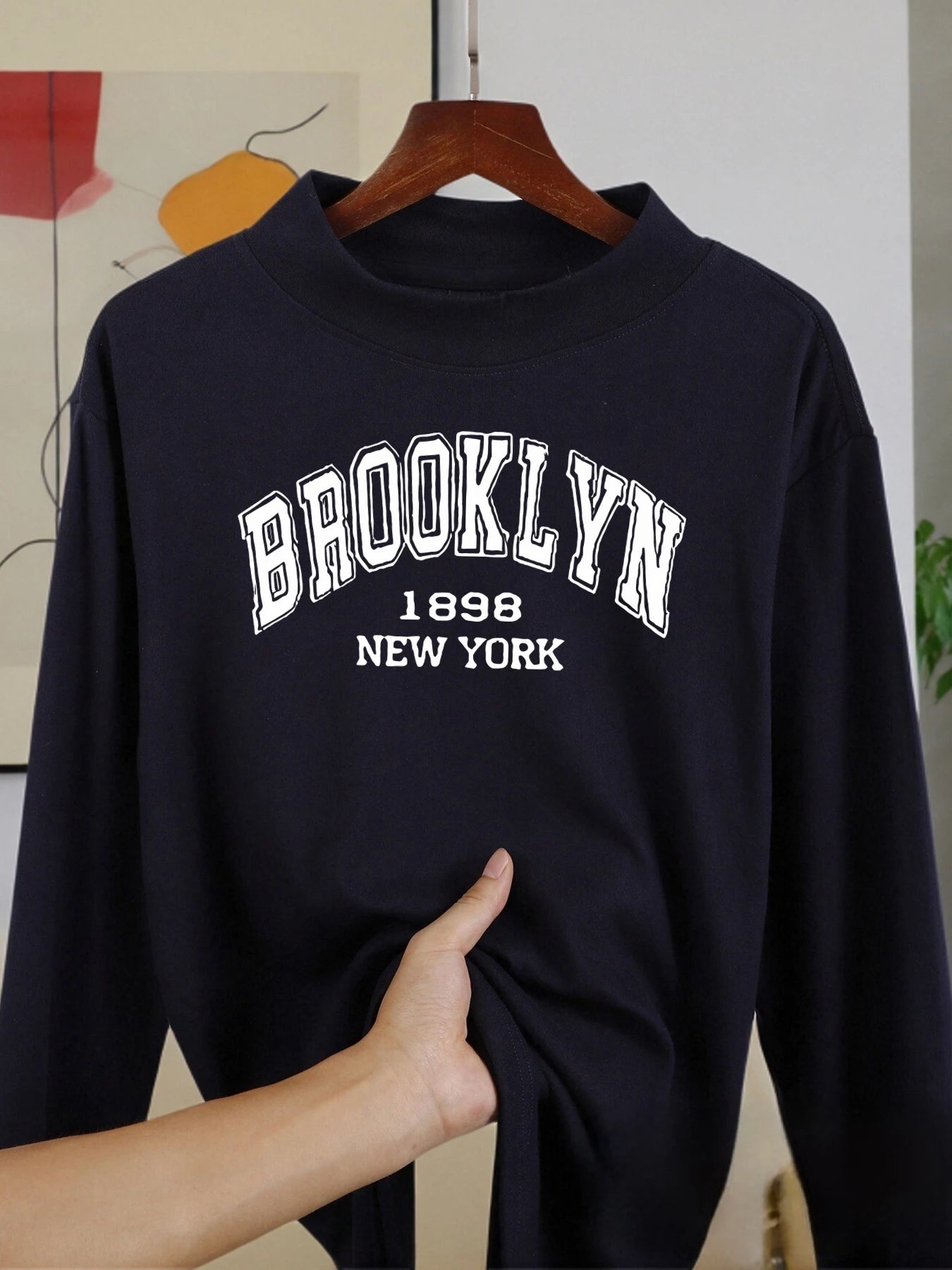 Brooklyn New York 1898 Long Sleeved Shirts Casual Fashion Tops Winter Velvet Fleece Shirt Warm Middle Collar Thickened Clothes