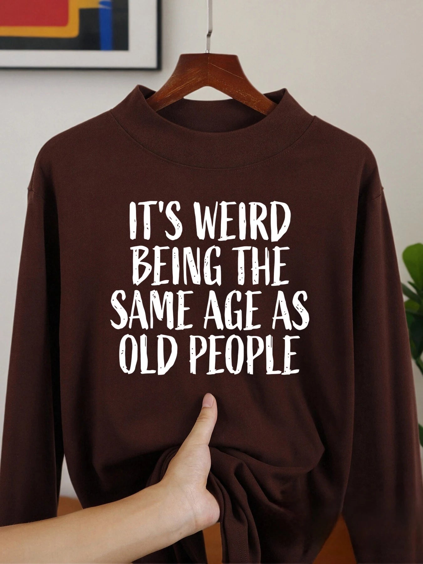 I Can'T Believe I'M Already Old Funny Print Man Long Sleeved Shirts Winter Autumn Base Layer Thickened Middle Collar Clothing