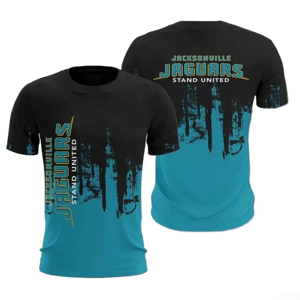 2025 European and American Fashion New Rugby Ball Wear Printed Summer Sports Short Sleeve Comfortable Casual Round Neck T-shirt