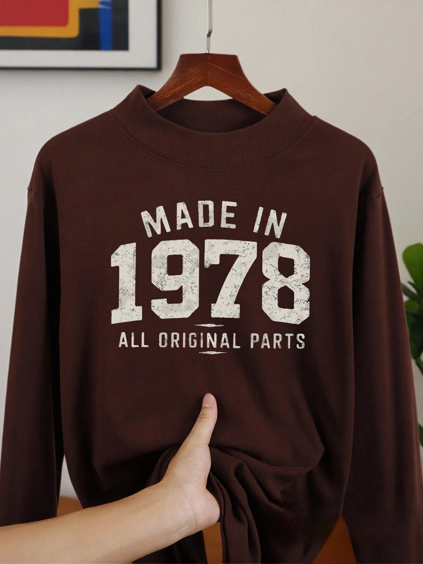 Made In 1978 All Original Parts Long Sleeved Shirts Winter Warm Tops Comfortable New Clothing Fit Velvet Fleece Casual Clothes