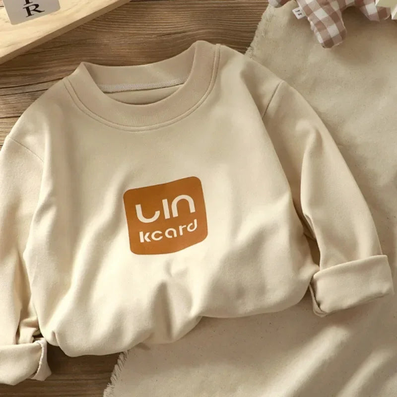 1-10Years Baby Base Shirt Round Neck Warm Boys Girls Spring Clothing Long Sleeved Tee Children's Velvet High Elastic Warm Shirt