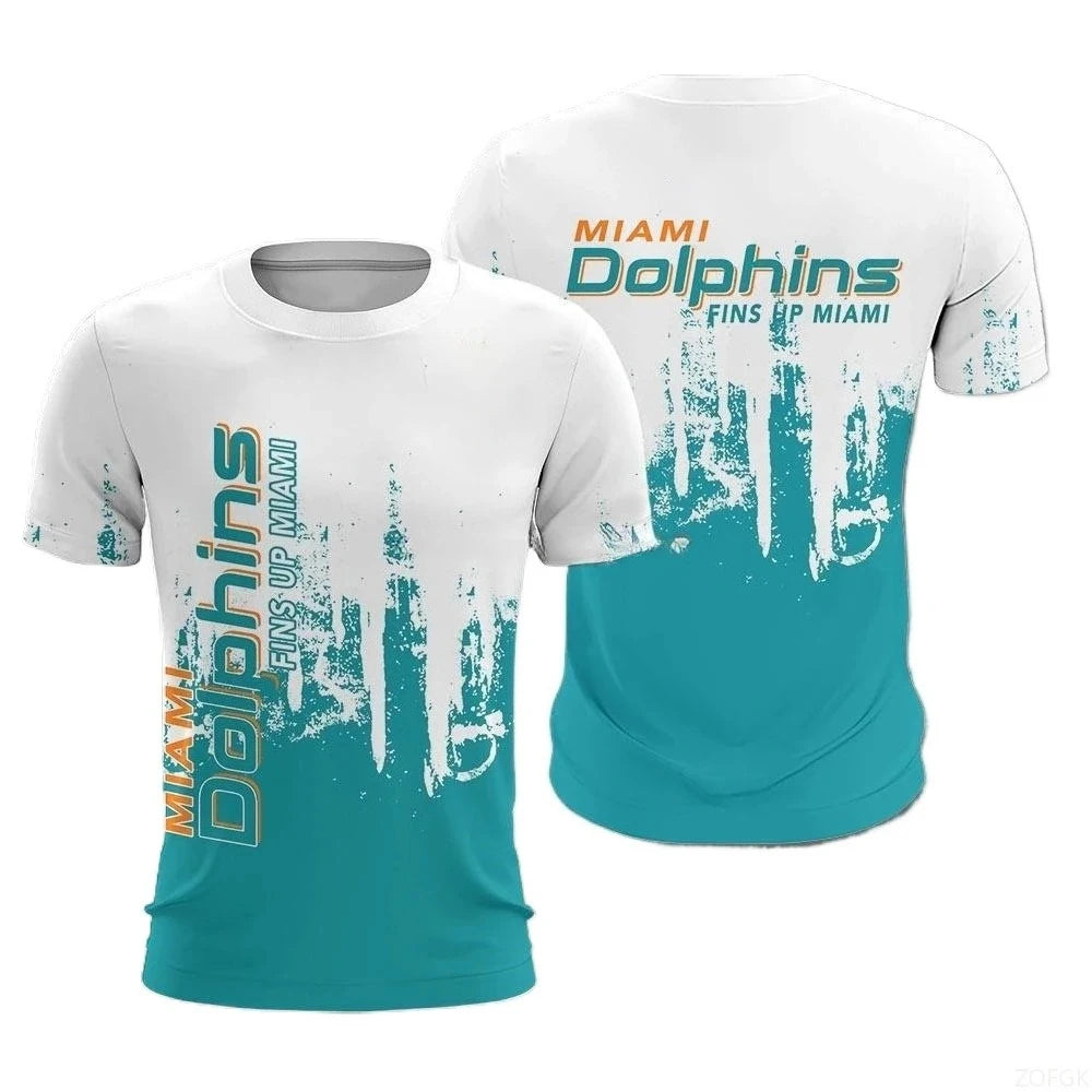 2025 European and American Fashion New Rugby Ball Wear Printed Summer Sports Short Sleeve Comfortable Casual Round Neck T-shirt