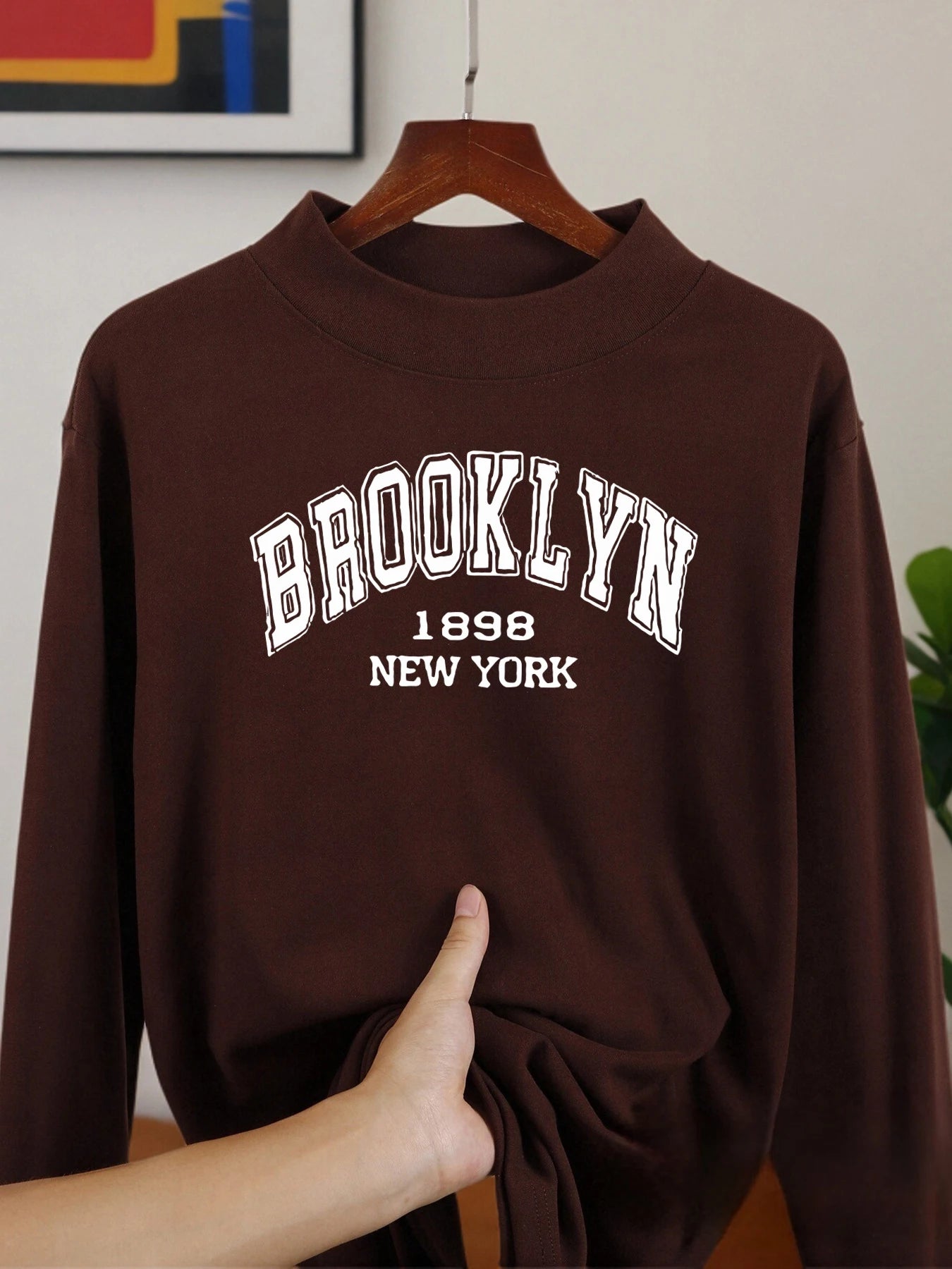 Brooklyn New York 1898 Long Sleeved Shirts Casual Fashion Tops Winter Velvet Fleece Shirt Warm Middle Collar Thickened Clothes