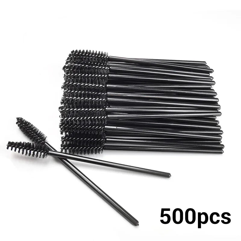 500pcs Eyelash Brushes Wands for Beauty Salon Makeup Tools Disposable Individual False Lashes Application Spoolies