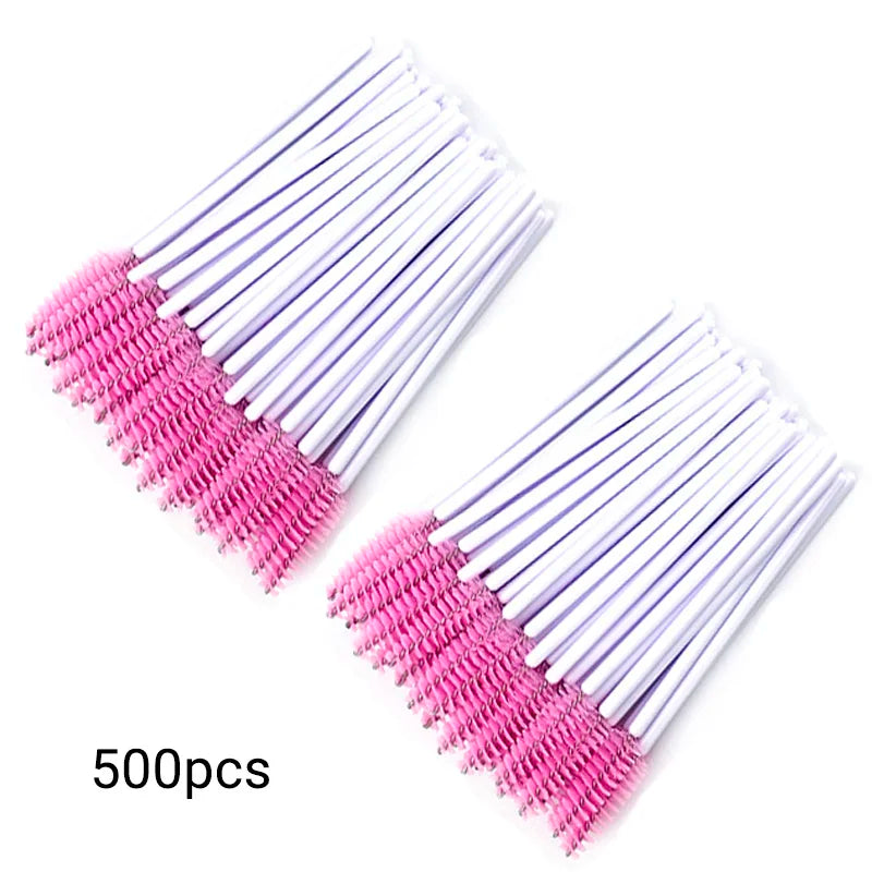 500pcs Eyelash Brushes Wands for Beauty Salon Makeup Tools Disposable Individual False Lashes Application Spoolies