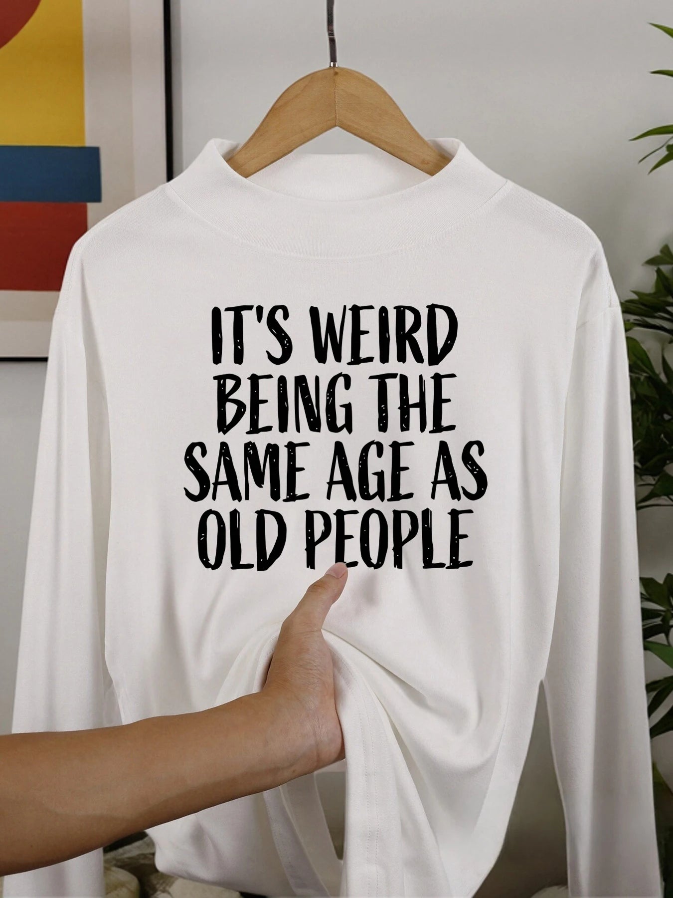 I Can'T Believe I'M Already Old Funny Print Man Long Sleeved Shirts Winter Autumn Base Layer Thickened Middle Collar Clothing